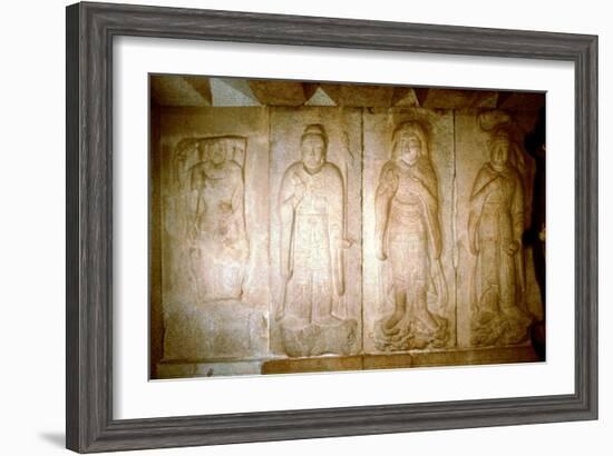 Carving in a cave shrine, Sokkuram, near Kyongju, South Korea. Artist: Unknown-Unknown-Framed Giclee Print