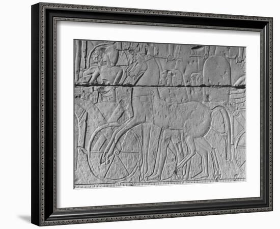 Carving of a Horse on Wall of Temple Built by Ramses II at Abydos-null-Framed Photographic Print