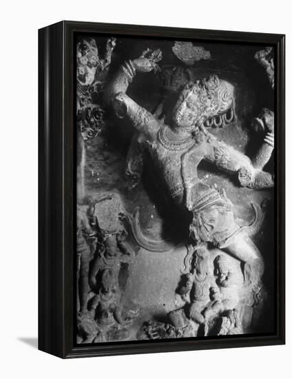 Carving of Sita in the Ellora Caves-Eliot Elisofon-Framed Premier Image Canvas