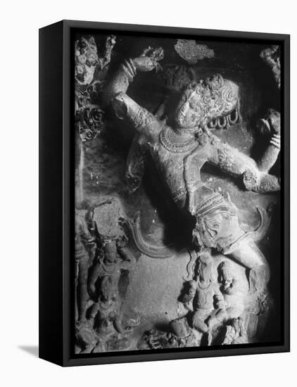 Carving of Sita in the Ellora Caves-Eliot Elisofon-Framed Premier Image Canvas