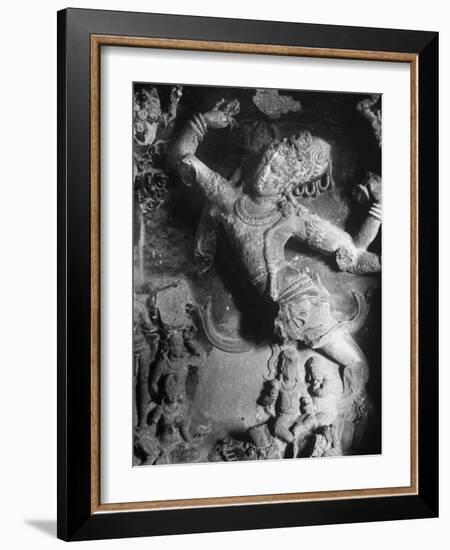 Carving of Sita in the Ellora Caves-Eliot Elisofon-Framed Photographic Print