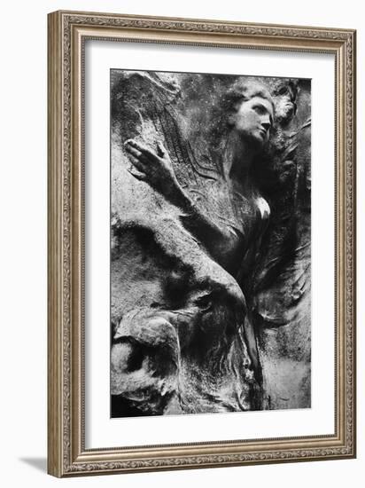 Carving on Tomb, Pere Lachaise Cemetery, Paris-Simon Marsden-Framed Giclee Print