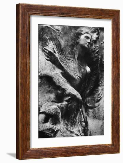 Carving on Tomb, Pere Lachaise Cemetery, Paris-Simon Marsden-Framed Giclee Print