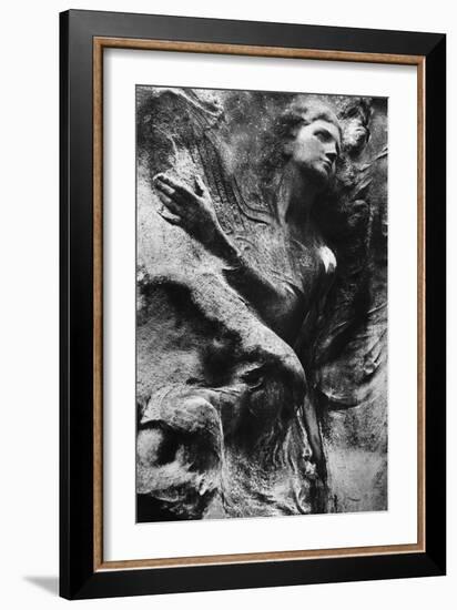 Carving on Tomb, Pere Lachaise Cemetery, Paris-Simon Marsden-Framed Giclee Print