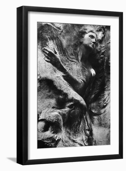 Carving on Tomb, Pere Lachaise Cemetery, Paris-Simon Marsden-Framed Giclee Print