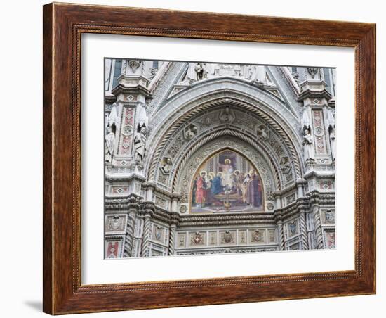 Carvings and Artwork Near Entrance of the Duomo of Santa Maria Del Fiore, Florence, Italy-Dennis Flaherty-Framed Photographic Print