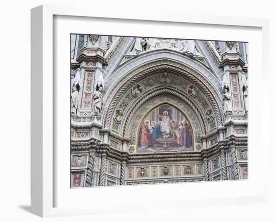 Carvings and Artwork Near Entrance of the Duomo of Santa Maria Del Fiore, Florence, Italy-Dennis Flaherty-Framed Photographic Print