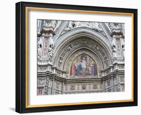 Carvings and Artwork Near Entrance of the Duomo of Santa Maria Del Fiore, Florence, Italy-Dennis Flaherty-Framed Photographic Print