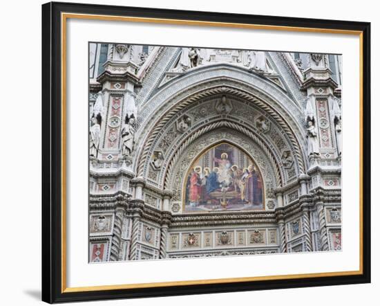 Carvings and Artwork Near Entrance of the Duomo of Santa Maria Del Fiore, Florence, Italy-Dennis Flaherty-Framed Photographic Print