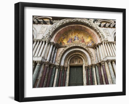 Carvings and Facade Mosaics on the Basilica San Marco, Venice, Italy-Dennis Flaherty-Framed Photographic Print