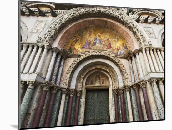 Carvings and Facade Mosaics on the Basilica San Marco, Venice, Italy-Dennis Flaherty-Mounted Photographic Print