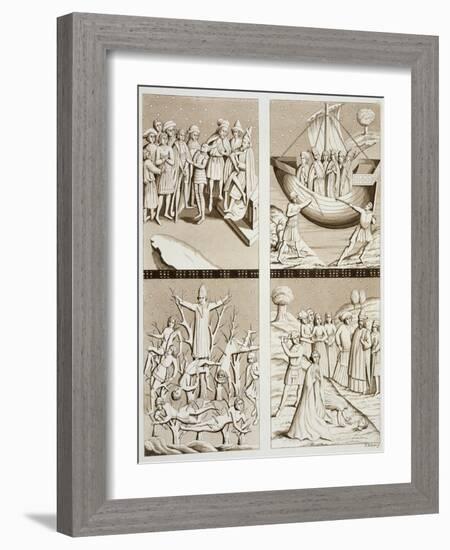 Carvings from the Church at Uppsala, Plate 42 from "Le Costume Ancien Et Moderne"-Vittorio Raineri-Framed Giclee Print