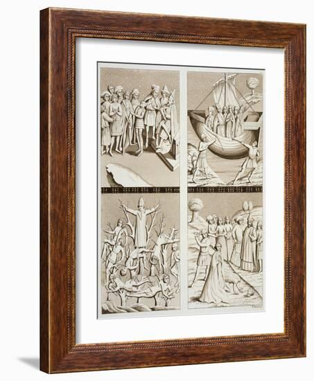 Carvings from the Church at Uppsala, Plate 42 from "Le Costume Ancien Et Moderne"-Vittorio Raineri-Framed Giclee Print