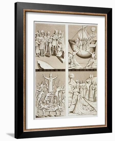 Carvings from the Church at Uppsala, Plate 42 from "Le Costume Ancien Et Moderne"-Vittorio Raineri-Framed Giclee Print