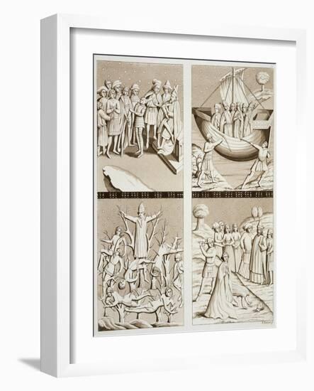 Carvings from the Church at Uppsala, Plate 42 from "Le Costume Ancien Et Moderne"-Vittorio Raineri-Framed Giclee Print