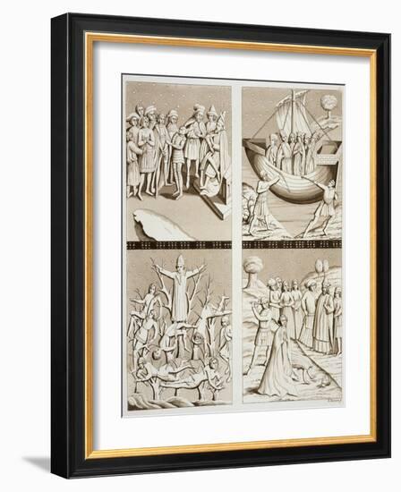 Carvings from the Church at Uppsala, Plate 42 from "Le Costume Ancien Et Moderne"-Vittorio Raineri-Framed Giclee Print