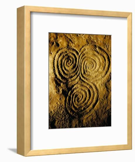 Carvings on Stone, New Grange (Newgrange) Site, County Meath, Leinster, Eire (Ireland)-Bruno Barbier-Framed Photographic Print