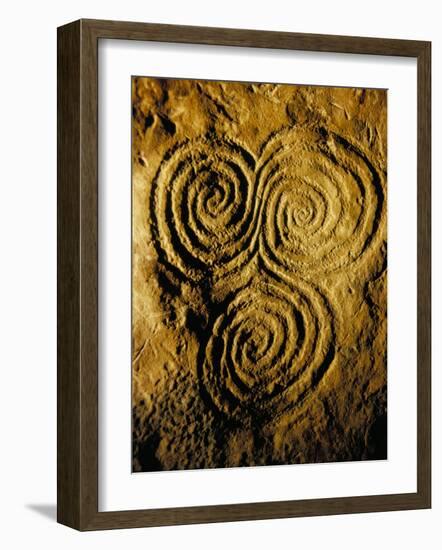 Carvings on Stone, New Grange (Newgrange) Site, County Meath, Leinster, Eire (Ireland)-Bruno Barbier-Framed Photographic Print