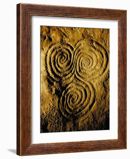 Carvings on Stone, New Grange (Newgrange) Site, County Meath, Leinster, Eire (Ireland)-Bruno Barbier-Framed Photographic Print