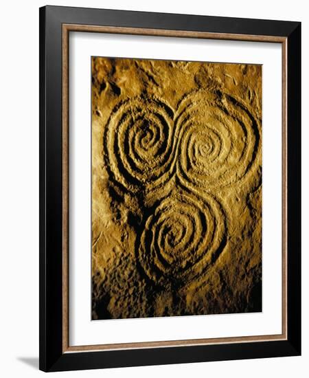 Carvings on Stone, New Grange (Newgrange) Site, County Meath, Leinster, Eire (Ireland)-Bruno Barbier-Framed Photographic Print