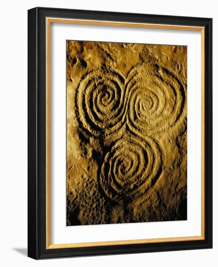 Carvings on Stone, New Grange (Newgrange) Site, County Meath, Leinster, Eire (Ireland)-Bruno Barbier-Framed Photographic Print