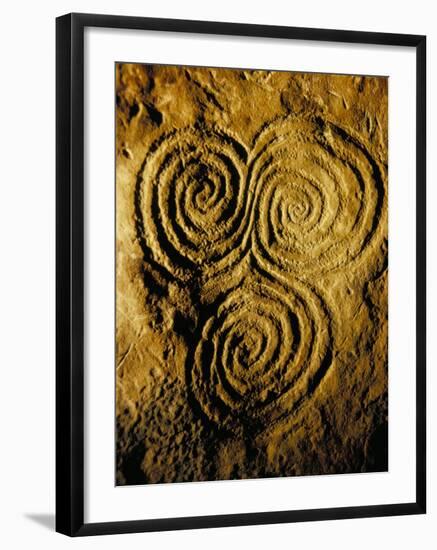 Carvings on Stone, New Grange (Newgrange) Site, County Meath, Leinster, Eire (Ireland)-Bruno Barbier-Framed Photographic Print