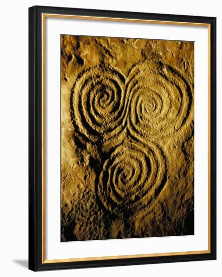 Carvings on Stone, New Grange (Newgrange) Site, County Meath, Leinster, Eire (Ireland)-Bruno Barbier-Framed Photographic Print