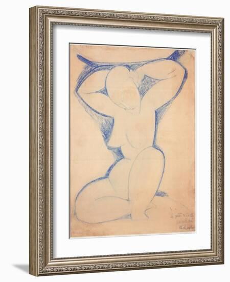 Caryatid, 1913-14-Amedeo Modigliani-Framed Giclee Print