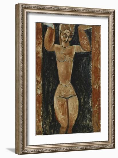 Caryatid; Cariatide, C.1911-1913-Amedeo Modigliani-Framed Giclee Print