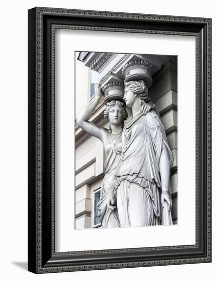 Caryatid sculpted female figure statues in the historic centre, Vienna, Austria-Stefano Politi Markovina-Framed Photographic Print