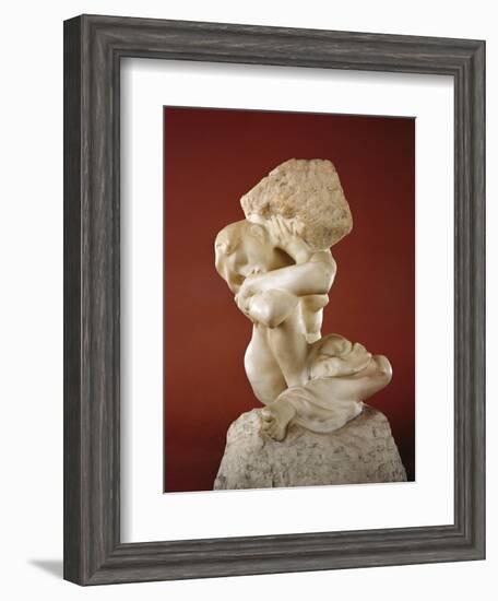 Caryatid with a Stone, 1881-82-Auguste Rodin-Framed Giclee Print