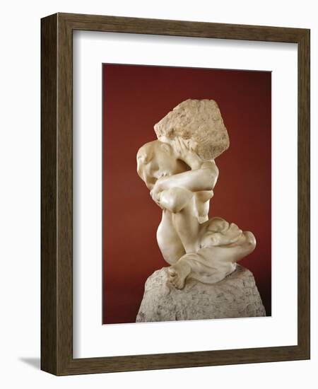 Caryatid with a Stone, 1881-82-Auguste Rodin-Framed Giclee Print