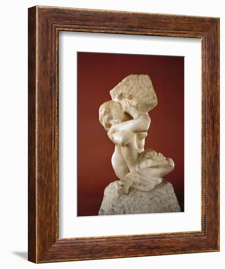 Caryatid with a Stone, 1881-82-Auguste Rodin-Framed Giclee Print