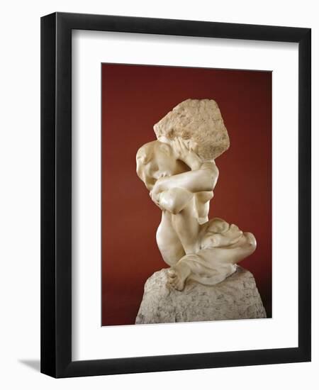 Caryatid with a Stone, 1881-82-Auguste Rodin-Framed Giclee Print