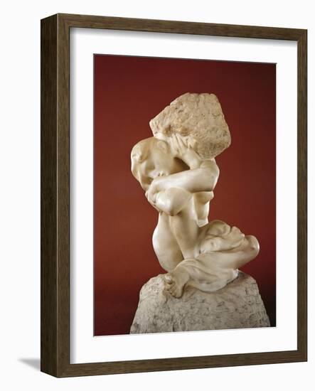 Caryatid with a Stone, 1881-82-Auguste Rodin-Framed Giclee Print