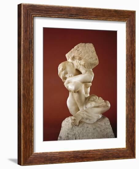 Caryatid with a Stone, 1881-82-Auguste Rodin-Framed Giclee Print