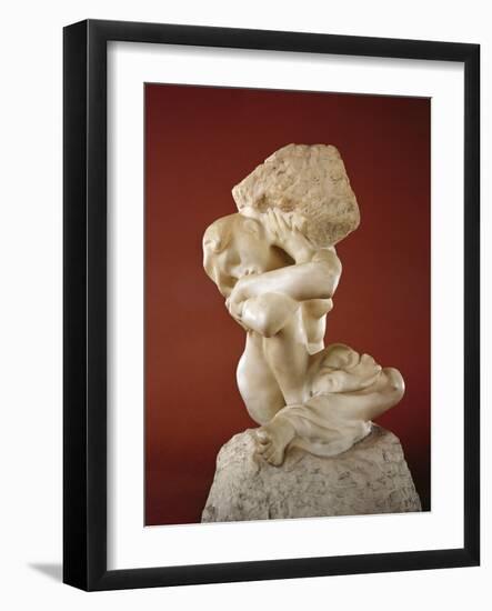 Caryatid with a Stone, 1881-82-Auguste Rodin-Framed Giclee Print