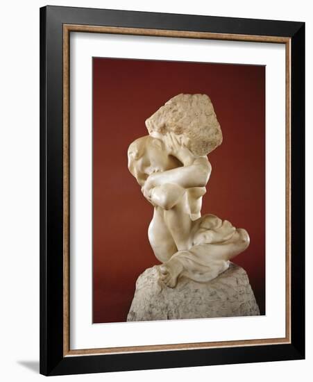 Caryatid with a Stone, 1881-82-Auguste Rodin-Framed Giclee Print