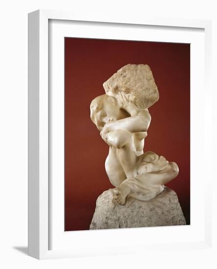 Caryatid with a Stone, 1881-82-Auguste Rodin-Framed Giclee Print