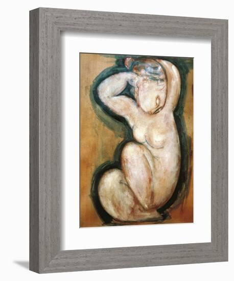 Caryatid-Amedeo Modigliani-Framed Art Print