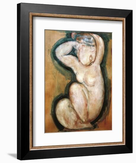 Caryatid-Amedeo Modigliani-Framed Art Print