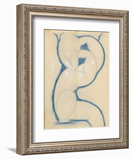 Caryatid-Amedeo Modigliani-Framed Giclee Print