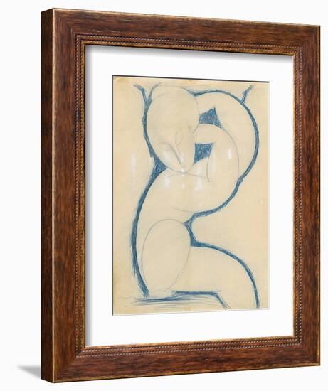 Caryatid-Amedeo Modigliani-Framed Giclee Print