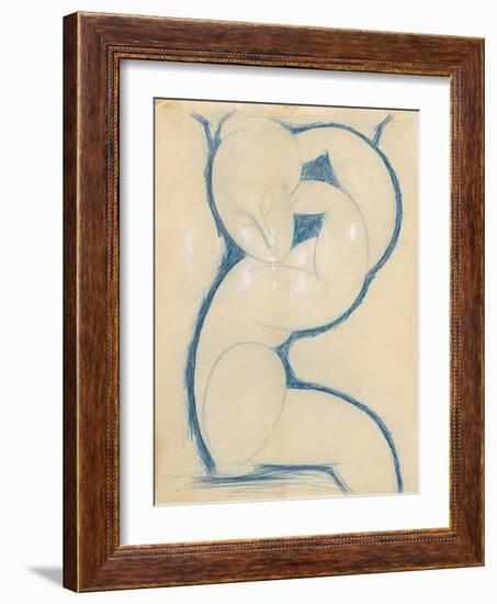 Caryatid-Amedeo Modigliani-Framed Premium Giclee Print