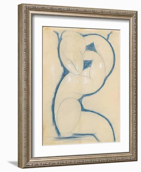 Caryatid-Amedeo Modigliani-Framed Giclee Print