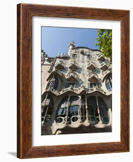 Casa Batllo by Antoni Gaudi, UNESCO World Heritage Site, Passeig De Gracia, Barcelona, Spain, Europ-Sergio Pitamitz-Framed Photographic Print