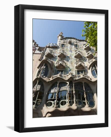 Casa Batllo by Antoni Gaudi, UNESCO World Heritage Site, Passeig De Gracia, Barcelona, Spain, Europ-Sergio Pitamitz-Framed Photographic Print