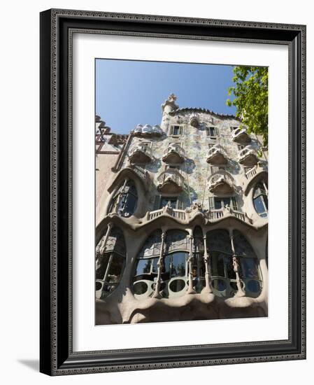 Casa Batllo by Antoni Gaudi, UNESCO World Heritage Site, Passeig De Gracia, Barcelona, Spain, Europ-Sergio Pitamitz-Framed Photographic Print