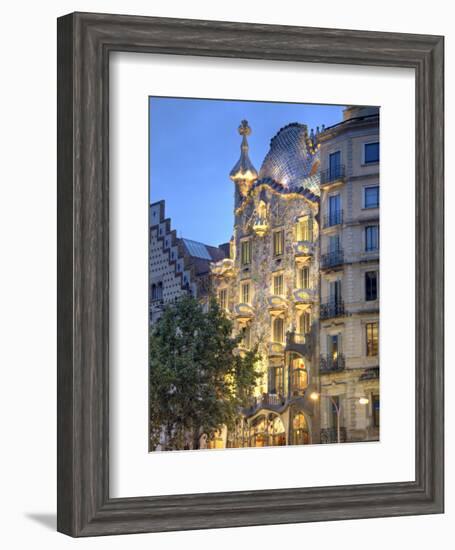 Casa Batllo (By Gaudi), Passeig De Gracia, Barcelona, Spain-Jon Arnold-Framed Photographic Print