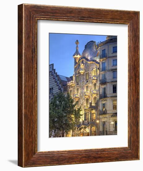 Casa Batllo (By Gaudi), Passeig De Gracia, Barcelona, Spain-Jon Arnold-Framed Premium Photographic Print
